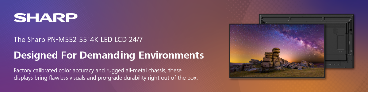 LATAM Lead Banner Ad Dec 2025 Sharp Bring your digital messaging to life with Microtouch DS-550P-A1